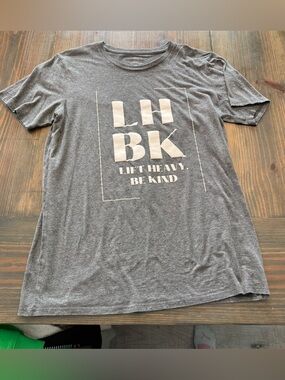 Gray Short Sleeve Tee - Lift Heavy Be Kind - Mitchell Cooper’s Strongman Line